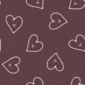 Calm newborn minimal love heart seamless pattern. Gender neutral baby nursery decor background. Scandi style sketch