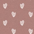 Calm newborn minimal love heart seamless pattern. Gender neutral baby nursery decor background. Scandi style sketch