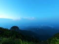 Calm night landscape with blue sky