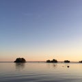 Calm night and water, Lake HjÃÂ¤lmaren, Sweden. Royalty Free Stock Photo
