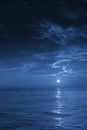 Calm Ocean Moonrise in Key West Gulf of Mexico Royalty Free Stock Photo