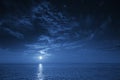 Calm Ocean Moonrise in Key West Gulf of Mexico Royalty Free Stock Photo