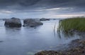 Calm Ocean with Rocks Royalty Free Stock Photo