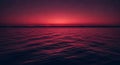Calm ocean waters under a deep crimson sky create a serene atmosphere generated Royalty Free Stock Photo