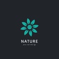 Calm and peace nature plant flower logo icon symbol like emoji closed eyes illustration