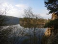 Calm quiet morning at slapy dam in czech Royalty Free Stock Photo