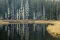 The calm reflective lake in Idaho