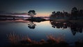 Calm reflective serene peaceful lake Royalty Free Stock Photo