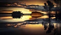 Calm reflective serene peaceful lake Royalty Free Stock Photo