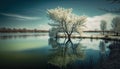 Calm reflective serene peaceful lake Royalty Free Stock Photo