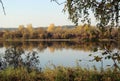 Calm and relaxation emanate from the amazing autumn landscape of the water surface. Royalty Free Stock Photo