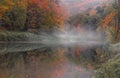 Calm relaxing autumn morning in New England