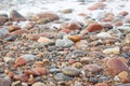 Calm and relaxing background wet stones Baltic Sea National park