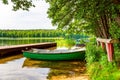 Calm relaxing nature scene. Small boat