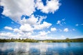 Calm River and Amazing Blue Sky Royalty Free Stock Photo