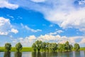 Calm River. Clouds Reflection On Lake Royalty Free Stock Photo
