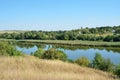 Calm river in the Ukrainian steppe