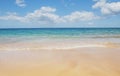 Calm sea beach background. Summer tropical beach with sand. Ocean water. Natural seascape. Royalty Free Stock Photo