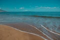 Calm sea beach background. Summer tropical beach with sand. Ocean water. Natural seascape. Royalty Free Stock Photo