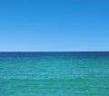 Calm sea and blue clear sky Royalty Free Stock Photo