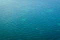 Calm sea, blue water, sky and horizon scene in Tunisia