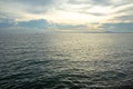 Calm Sea Ocean and light blue sky Background Royalty Free Stock Photo