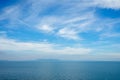 Calm Sea Ocean and light blue sky Background Royalty Free Stock Photo