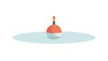 Calm Sea Surface with Orange Buoy, vector design Generative AI Royalty Free Stock Photo