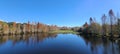 Calm and serene lake and trees