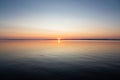 Calm serene sunrise lake scenery Royalty Free Stock Photo