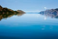 Calm summer day on huge Lake Laberge Yukon Canada
