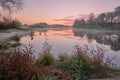 Calm sunrise over the Snov river