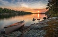 Calm Sunset Canoe Campsite