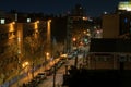 A calm and very quiet street during the night, Bronx, NY, USA Royalty Free Stock Photo