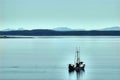Calm Water, Fishing Boat, Juneau, Alaska, USA Royalty Free Stock Photo