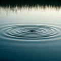 Calm water surface with concentric ripples originating from a central point. The ripples create a Royalty Free Stock Photo