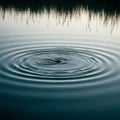 Calm water surface with concentric ripples spreading outward. The water reflects a gradient of Royalty Free Stock Photo