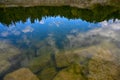 calm water surface in old Swedish quarry Royalty Free Stock Photo