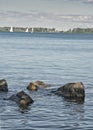 Calm waters of lake Ontario on a summers day Royalty Free Stock Photo