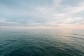 Calm waters of the Pacific Ocean at sunset, from the pier in Newport Beach, California Royalty Free Stock Photo