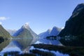 Calm waters and peaks of Milford Sound Royalty Free Stock Photo