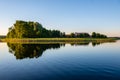 calm weather sunset on country lake