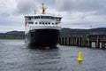 The Calmac ferry MV Finlaggan at the pier in Kennacraig