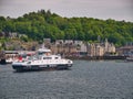 CalMac operated roro car ferry MV Loch Frisa in Oban, Scotland, UK Royalty Free Stock Photo