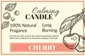 Calming candle, cherry scent natural fragrance Royalty Free Stock Photo