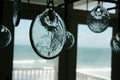 Calming clear disks with view of ocean