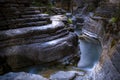 Calming Mountain Stream in Stones. Nature Relaxing Landscape. Torrent in natural landscape with waterfall, geological phenomenon