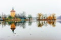 Calming nature and winter scenes around lake in center of Malmo in Sweden