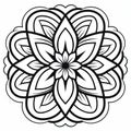 Calming Symmetry: Flower Design Coloring Page