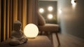 Calming therapy space featuring dimmable indirect lights softly glowing enhancing tranquility while the background Royalty Free Stock Photo
